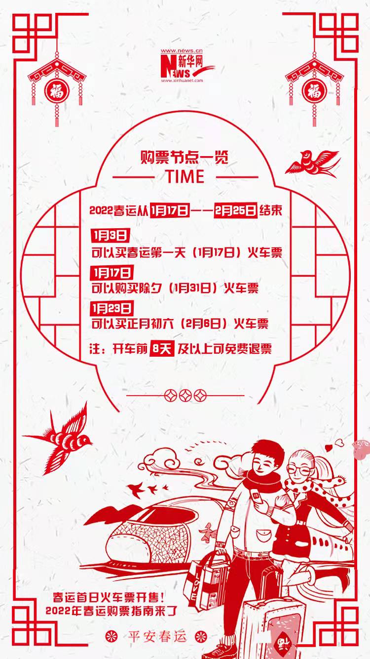 2022年春運首日火車票開售！購票指南來了