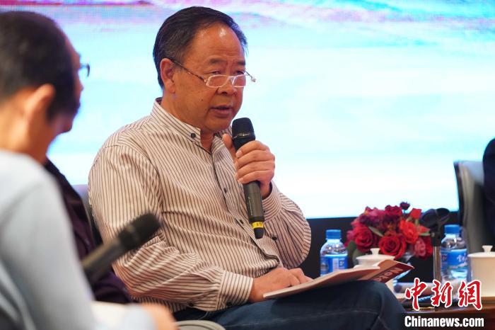 圖為青海省藝術研究所所長、文化學者耿占坤發(fā)表觀點。　蘇丹 攝