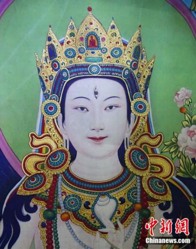 安多強巴繪制的《度母》唐卡。<a target='_blank' href='/'><p  align=